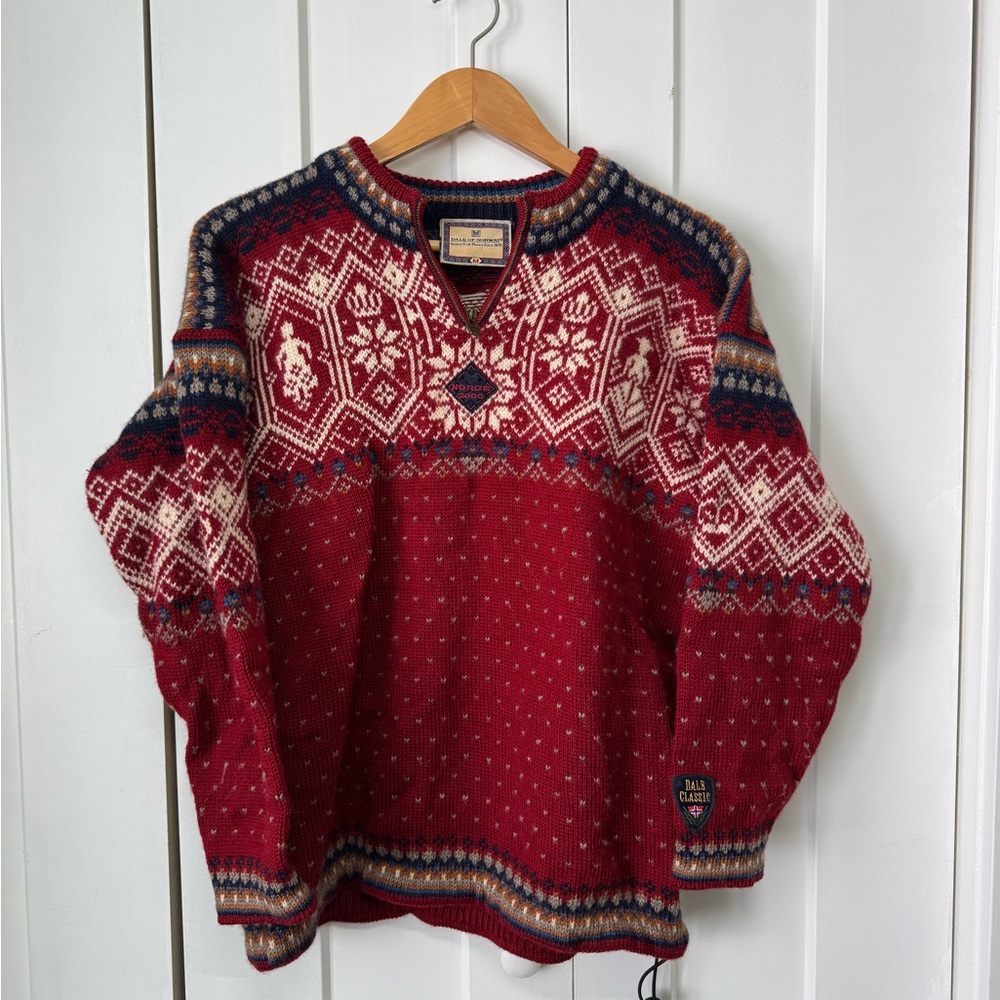 Dale of Norway Vintage Quarter Zip Wool Sweater
